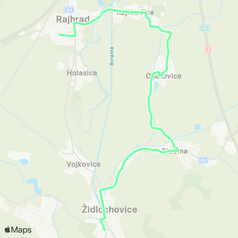 IDS JMK Rajhrad - Blučina - Židlochovice map