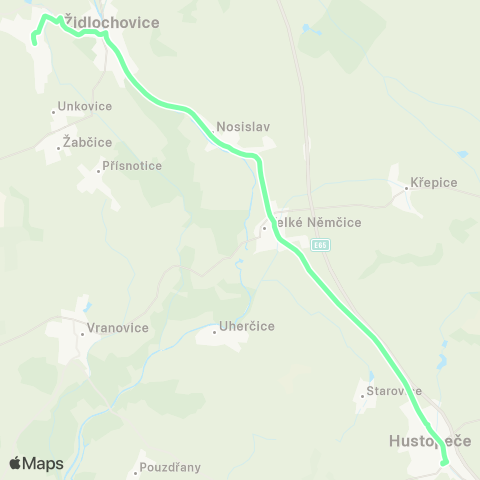 IDS JMK Hrušovany U Brna - Židlochovice - Hustopeče map