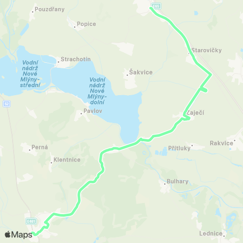 IDS JMK Mikulov - Milovice - Rakvice - Zaječí - Velké Pavlovice map