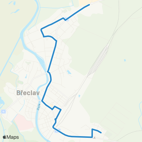 IDS JMK BřEclav: MěStský HřBitov - Sovadinova - KřIžovatka Ladná map