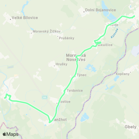 IDS JMK BřEclav - Lanžhot - Tvrdonice - Moravská Nová Ves - Hodonín map