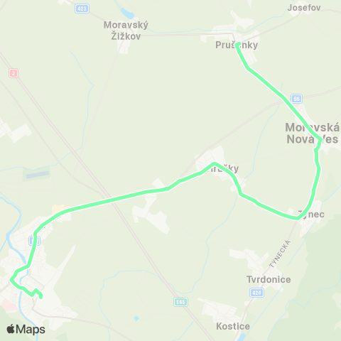 IDS JMK BřEclav - Hrušky - Moravská Nová Ves - Prušánky map