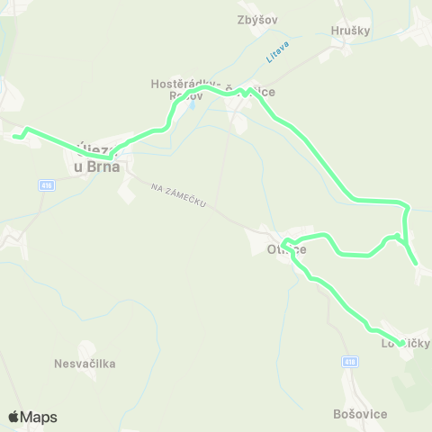 IDS JMK Sokolnice - Šaratice - Milešovice - Otnice - Lovčičky map
