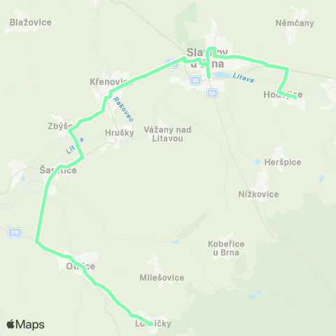 IDS JMK HoděJice - NěMčany - Slavkov U Brna - Otnice - Lovčičky map