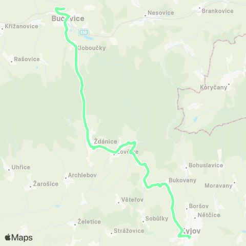 IDS JMK Bučovice - Ždánice - Lovčice - Bukovany - Kyjov map