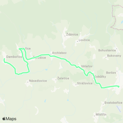 IDS JMK Kyjov - Žarošice - UhřIce - DambořIce map