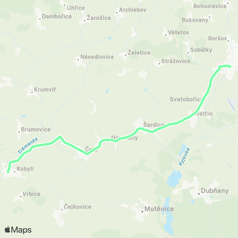 IDS JMK Kyjov - Šardice - Hovorany - Čejč - Kobylí map