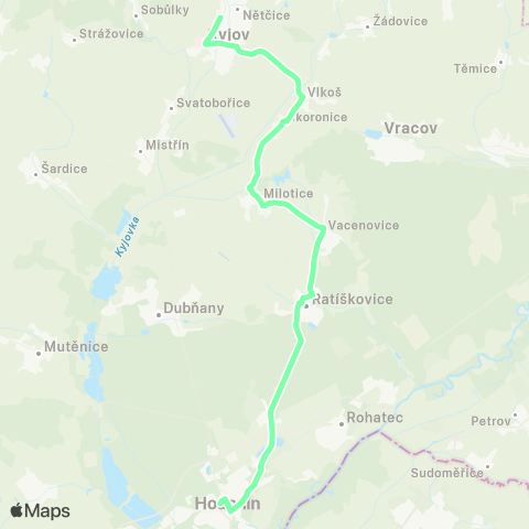 IDS JMK Hodonín - Ratíškovice - Milotice - Kyjov map