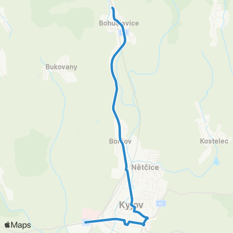 IDS JMK Kyjov: Bohuslavice - Boršov - Gymnázium - An - Nemocnice map