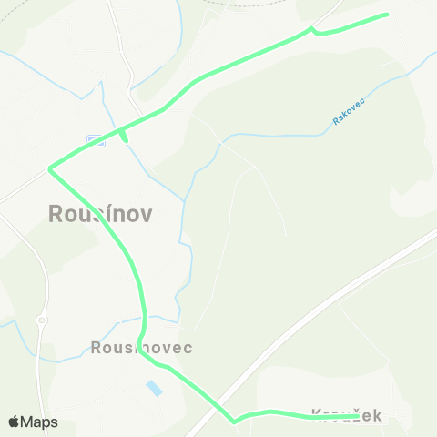 IDS JMK Rousínov, Čechyně, Náves - Rousínov, Aut.St. - Rousínov, Kroužek map