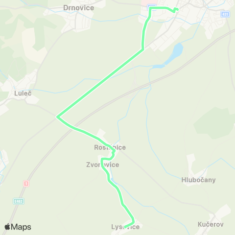IDS JMK Vyškov - Lysovice map