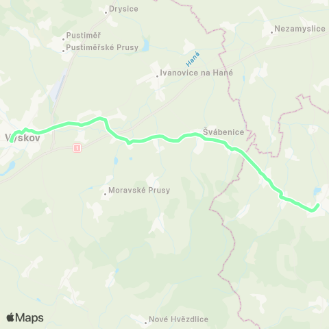 IDS JMK Vyškov - Ivanovice Na Hané - Pačlavice - Morkovice-Slížany map