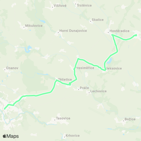 IDS JMK Znojmo - Bantice - Oleksovice - HostěRadice - Miroslav map