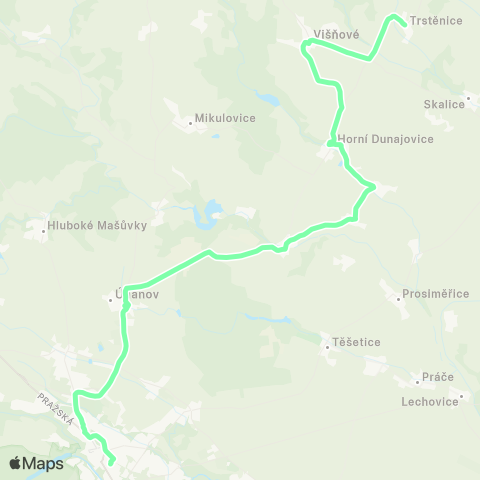 IDS JMK Znojmo - TvořIhráz - Žerotice - Horní Dunajovice - Višňové - TrstěNice map