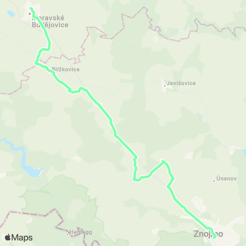IDS JMK Moravské BuděJovice - Vranovská Ves - Znojmo map