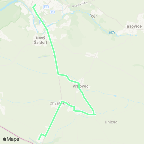 IDS JMK Znojmo - Vrbovec - Dyjákovičky - Chvalovice map