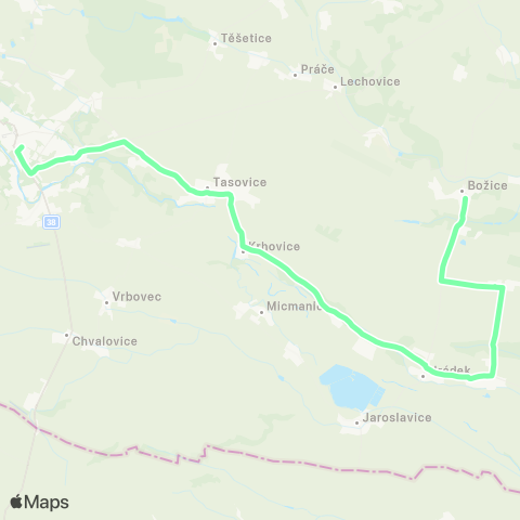 IDS JMK Znojmo - Tasovice - Hodonice - Dyjákovice - Velký Karlov - Božice map