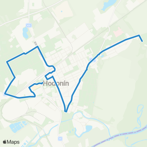 IDS JMK Hodonín: Autobusové Nádraží - Bažantnice - Železniční Stanice - Nemocnice - HřBitov map