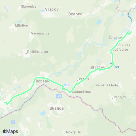 IDS JMK Hodonín - Rohatec - Strážnice - Veselí Nad Moravou map