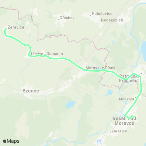 IDS JMK Veselí Nad Moravou - Moravský Písek - Domanín - Syrovín - Žeravice map