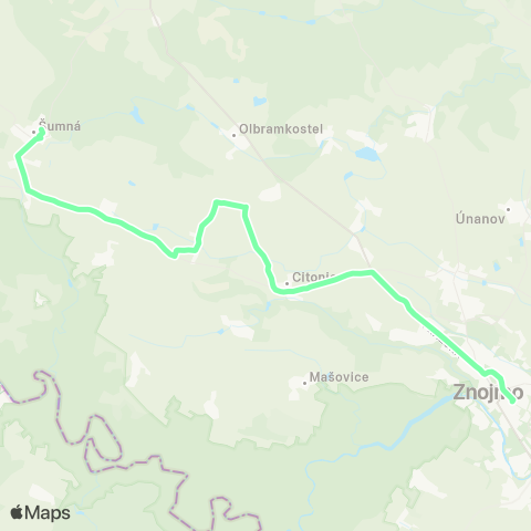 IDS JMK Náhradní Doprava Za Vlak Znojmo - Šumná map