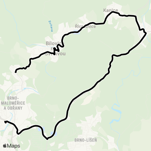 IDS JMK Tomkovo NáměStí – Bílovice Nad Svitavou – ObřAny, Sídliště map