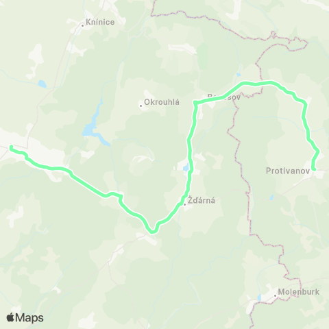 IDS JMK Boskovice - ŽďÁrná - Benešov - Protivanov - ProstěJov map