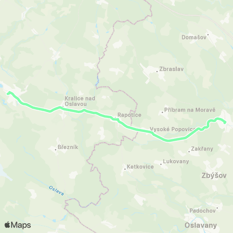 IDS JMK Náhradní Doprava Za Vlaknáměšť Nad Oslavou - Rapotice - Zastávka map