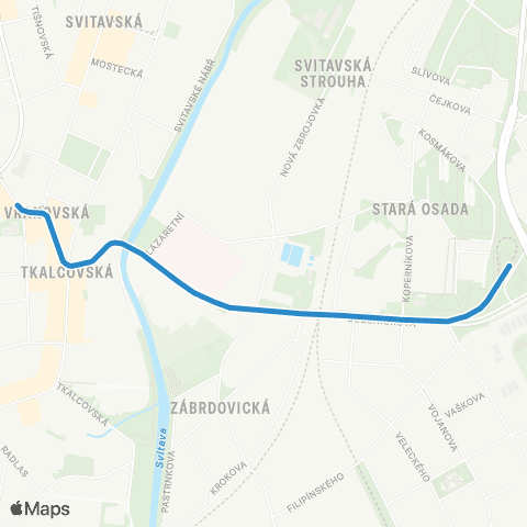 IDS JMK Jugoslávská - Stará Osada map