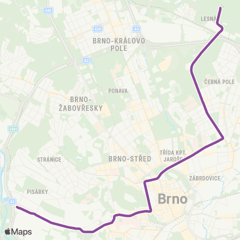 IDS JMK Bystrc - Lesná map