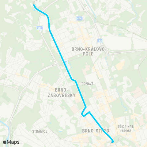 IDS JMK Česká - Technologický Park map