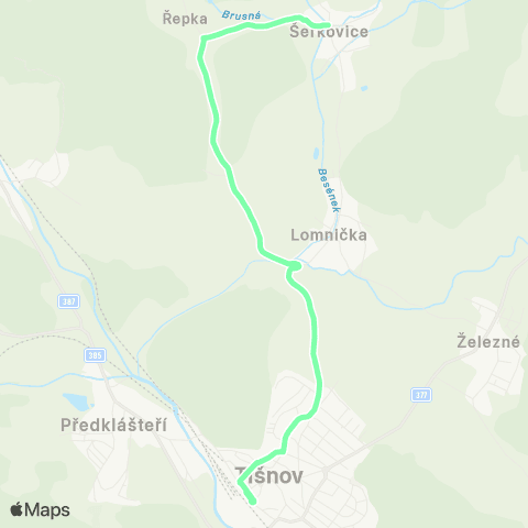 IDS JMK Tišnov - Šerkovice map
