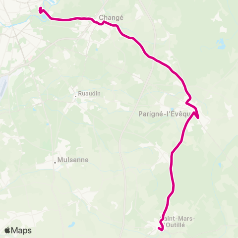 illyGO Challes - St-Mars-d'Outillé - Le Mans Espal T2 map