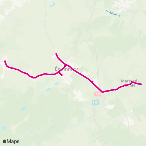 illyGO St-Ouen-en-Belin - Marigné-Laillé via Gare d'Ecommoy map