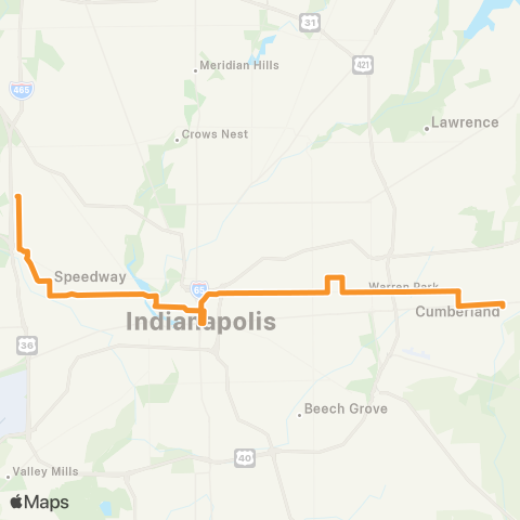 IndyGo 10th Street map