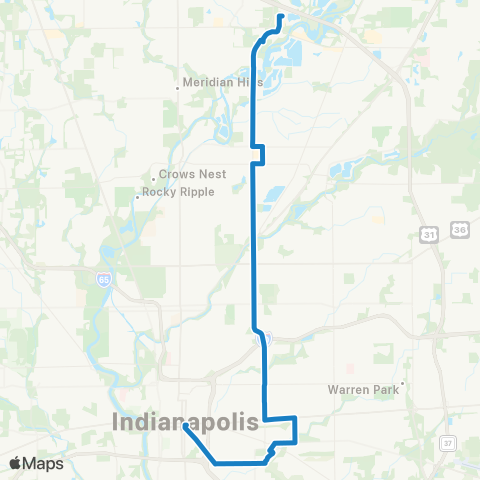 IndyGo Keystone map