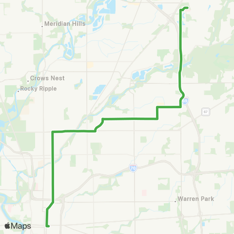 IndyGo Community Hospital North map