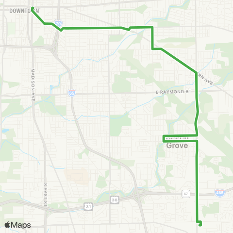 IndyGo Beech Grove map