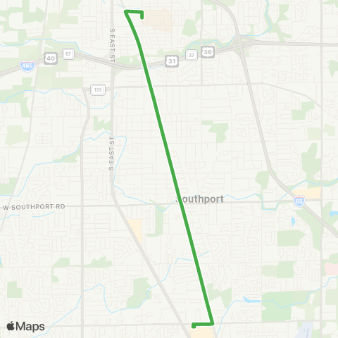 IndyGo South Madison map