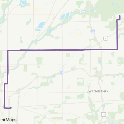 IndyGo Purple Line map