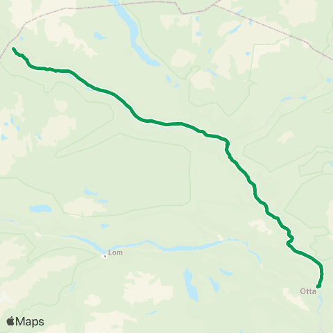 Innlandstrafikk Bjorli - Otta map