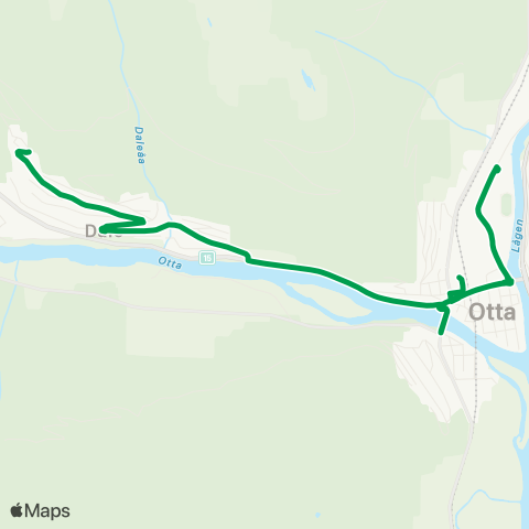 Innlandstrafikk Dahlelia - Otta map