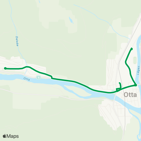 Innlandstrafikk Otta - Dahle - Otta map