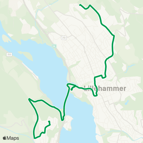 Innlandstrafikk Vingnes - Ekromskogen map