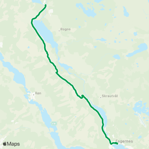 Innlandstrafikk Fagernes - Storeføss map