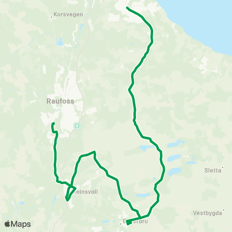 Innlandstrafikk Gjøvik-Bøverbru-Reins.-Raufoss map