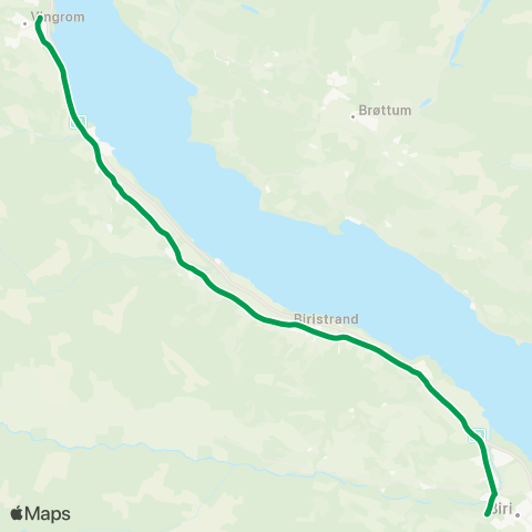 Innlandstrafikk Vingrom - Biri map