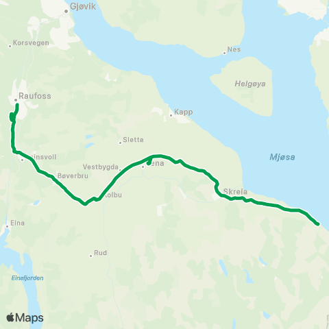 Innlandstrafikk Fjellh.-Lena-Bøverbru-Raufos map