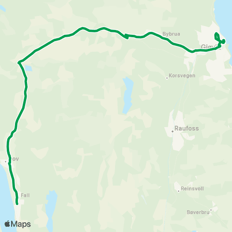 Innlandstrafikk Hov-Hasvalsætra-Gjøvik map