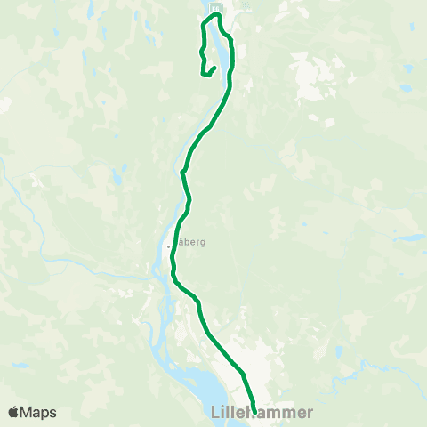 Innlandstrafikk Sommerbuss til Eventyrparken map